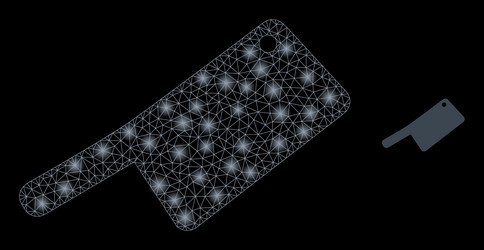 mesh net butchery knife with illumitated vector image