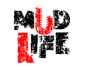 Mud Life Offroad Lettering vector image