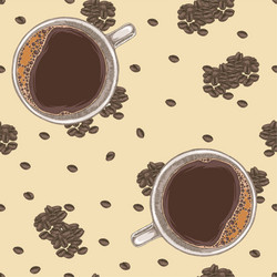 Seamless pattern with coffee vector