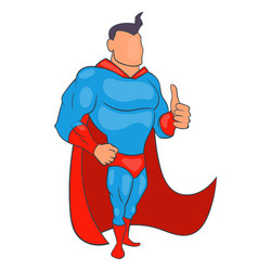 superhero giving thumbs up icon cartoon style vector