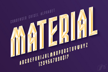 chisel crystal letters design original alphabet vector image