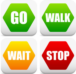 go wait and stop control traffic signs signals vector