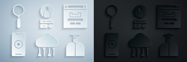 set network cloud connection browser window vector image