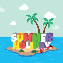 Summer holiday retro cartoon theme vector