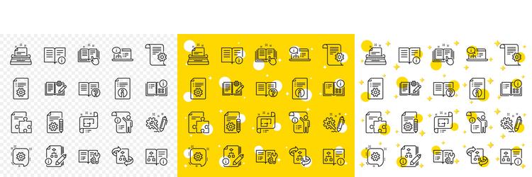 technical documentation line icons set vector image