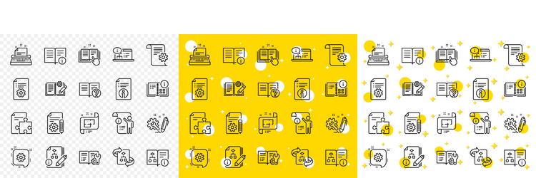 technical documentation line icons set vector