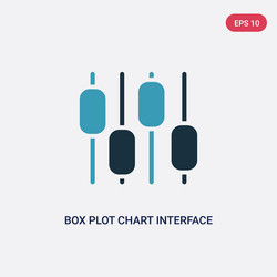 Two color box plot chart interface icon from user vector