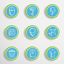 web buttons with drawing icons vector