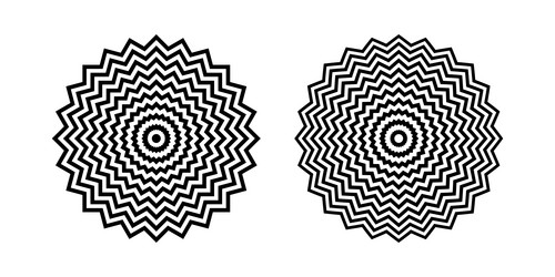 Circle zig zag lines patterns vector