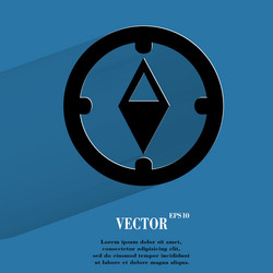 compass flat modern web button with long shadow vector image