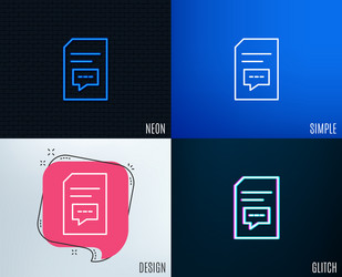 document with comments line icon file sign vector image