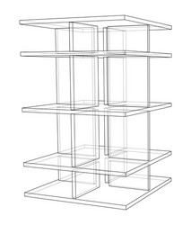 empty showcase outline rendering 3d vector image