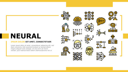 neural network and ai landing header vector image