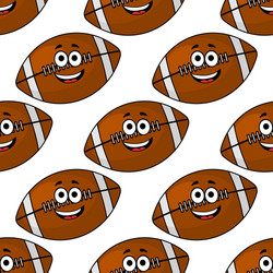 seamless pattern of cartoon american footballs vector