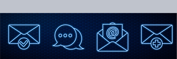 set line mail and e-mail envelope check mark vector image