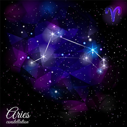 aries constellation with triangular background vector