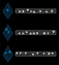 bright mesh 2d ethereum list with flare spots vector image