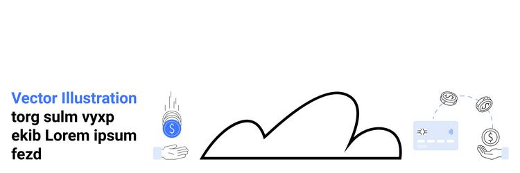 cloud computing concept with currency transaction vector image