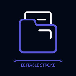 document in folder pixel perfect color linear ui vector image