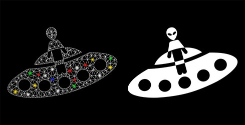 flare mesh carcass aboard ufo icon with vector image
