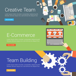 flat design concept set of for web banners vector image