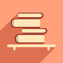 flat with shadow icon and mobile application book vector image