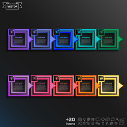 infographic design list with colorful square vector image