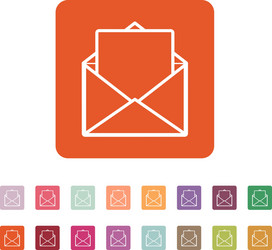 Mail icon open envelope symbol vector