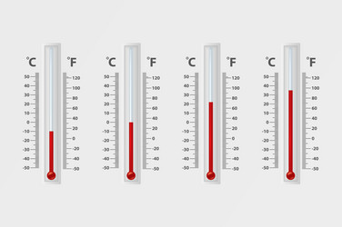Thermometer fahrenheit and celsius Royalty Free Vector Image