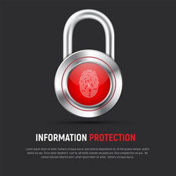 Security Concept - Lock & Fingerprint vector image