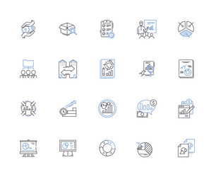 database outline icons collection dbms vector