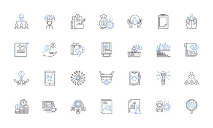 design and blueprint line icons collection sketch vector