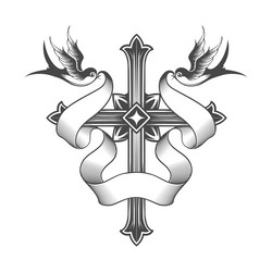 Cross Heart Tattoo Vector Images (over 560)