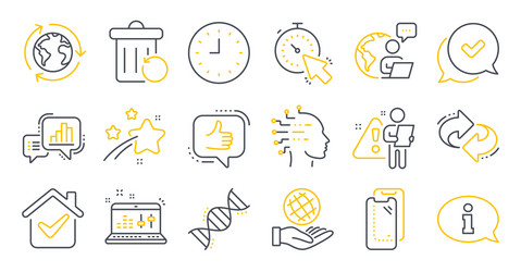 set technology icons such as timer graph vector image