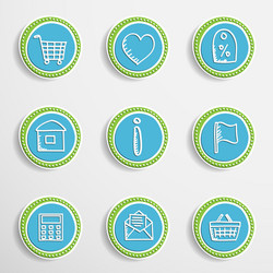 web buttons with drawing icons vector image