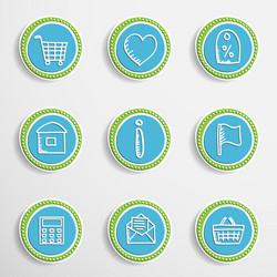 web buttons with drawing icons vector