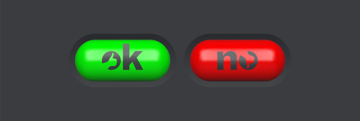 yes and no icon glossy web elements colored oval vector image
