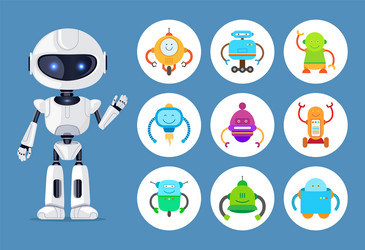 artificial intelligence robot and mechanic models vector image