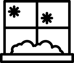 frosty window linear style icon design vector image