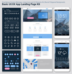 Polygonal UI Kit - Mobile App Template vector image