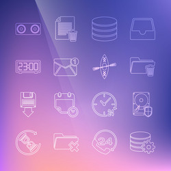 set line setting database server hard disk drive vector image