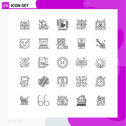 user interface pack 25 basic lines finding vector image