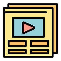 video channel icon flat vector