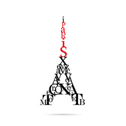 Eiffel Tower Typography vector image