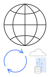 global data sharing concept with internet globe vector image