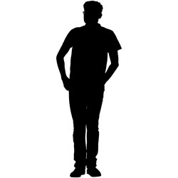 man walking forward isolated silhouette front view vector image