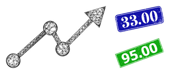 scratched 3300 imprints and triangle mesh up vector image