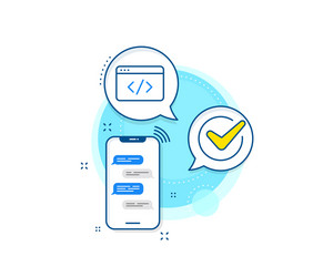 seo script line icon web programming sign vector image