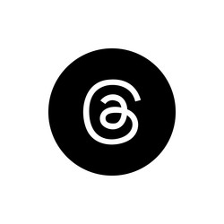 threads logotype design in flat black and withe vector image