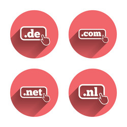 top-level domains signs de com net and nl vector image